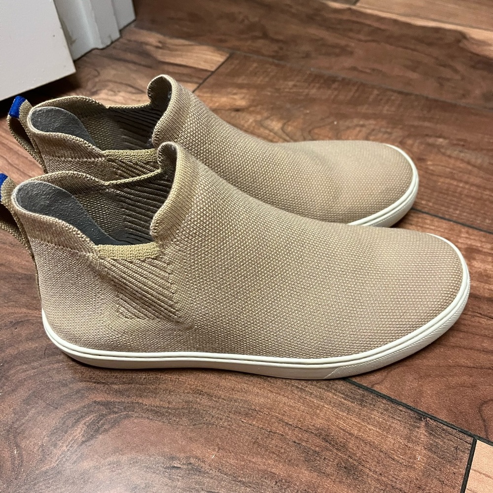Rothy’s merino wool camel chelsea boots